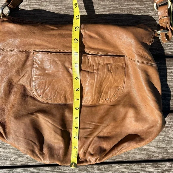 Hayden-Harnett Brown Leather Havana Hobo Spacious Bag Magnetic Closure - Picture 11 of 15